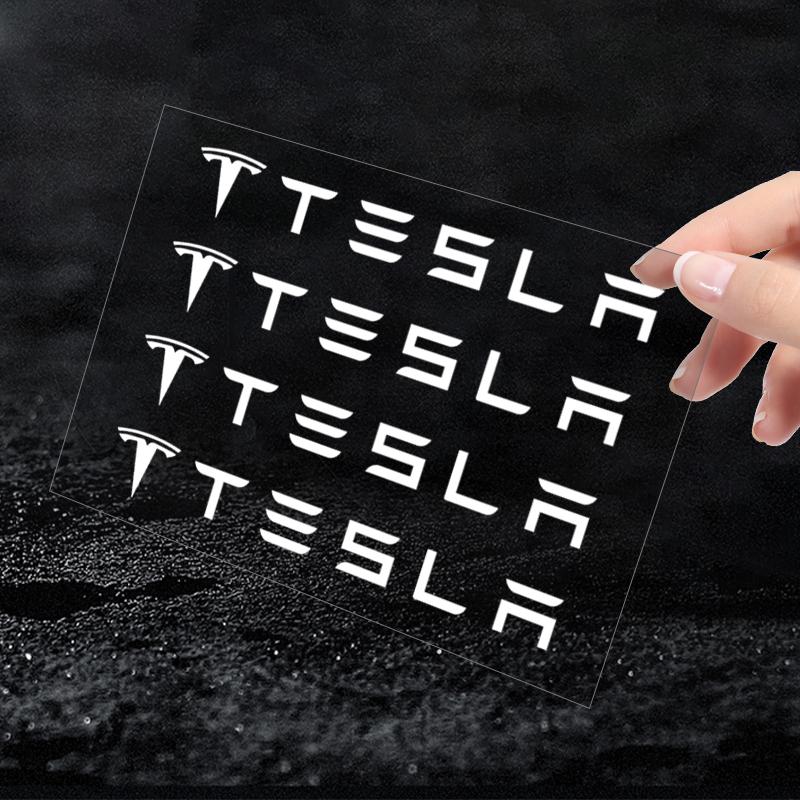 4Pcs Car Door Handle Stickers Tire Rear View Mirror Decals For Tesla Model 3 Model S Model X Y Roadster Performance