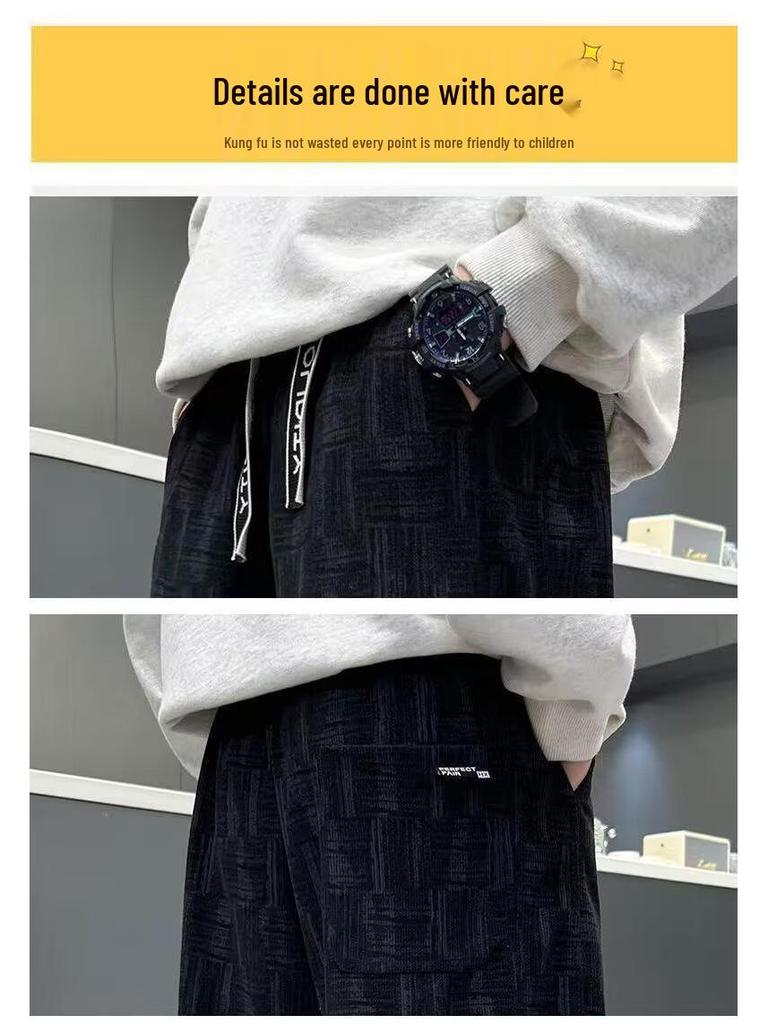 Boys' Fleece-Lined Corduroy Pants: Autumn/Winter 2025 Collection, Thickened One-Piece Casual Wear.