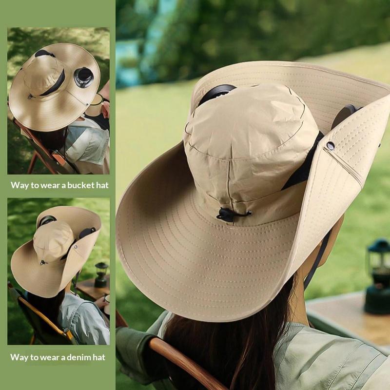 Quick Dry Bucket Hat for Men Large Brim Solar Fan Hat Breathable Sun Protection for Outdoor Adventures