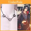 Impresionante Colgante de Collar Uchiha Itachi Tres Anillos Para Cosplay de Anime Disfraz