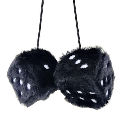 Bulanık Peluş Zar Araba İç Asılı-Süs Dekorasyon 6 cm Kare Zar Kolye Nokta Otomatik Dikiz Aynası Dekorları