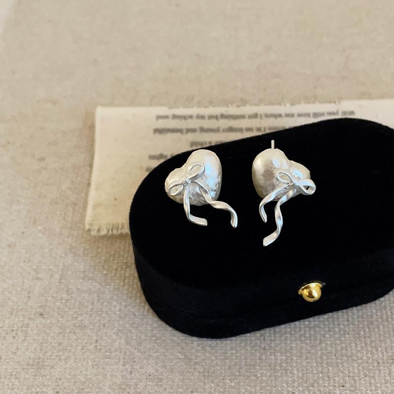 

Серьги-гвоздики Sweet And Delicate Love из хлопка и жемчуга с бантиком, женские уникальные модные серьги для поездок на работу