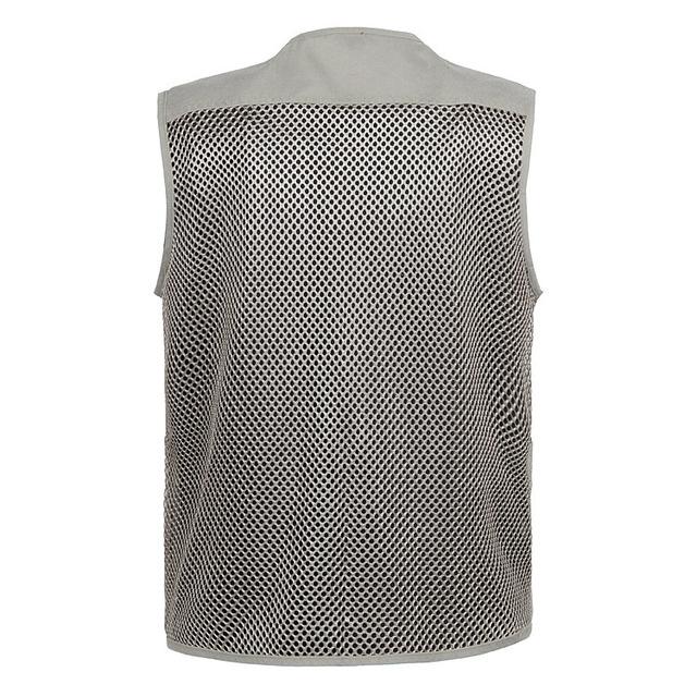 Veste cu plasă de dimensiuni plus pentru bărbați, cu multe buzunare, pentru bărbați, respirabilă, cu buzunare multiple, vestă de pescuit, jachetă fără mâneci