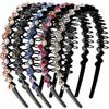 ZOCONE Wave Rhinestone Headbands, 5pcs Plastic Tooth Comb Headbands, Crystal Hair Loop Non-slip Wavy Hairbands for Women Girls