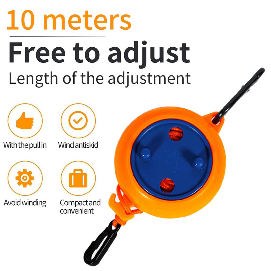 Retractable Travel Clothes Cord Adjustable 32ft/10M Camping Clothesline Laundry Drying Rope for Hotel Trip Outdoor Washing Lines