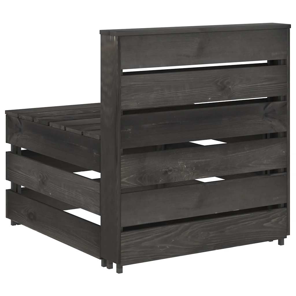 Outdoor Center Sofa Made from Pallets Gray Impregnated Pine Wood
