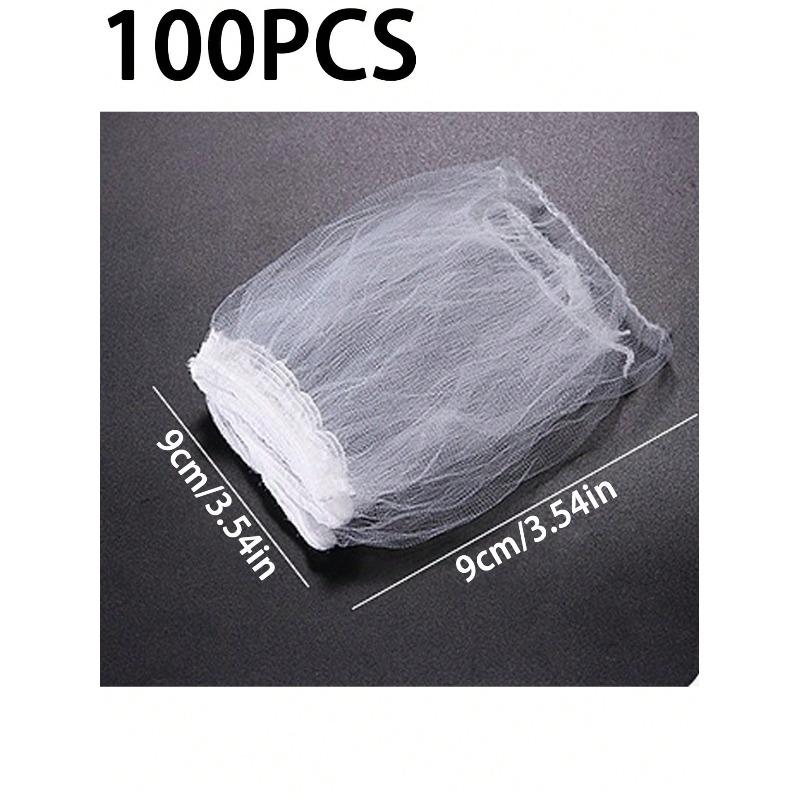 Sink Garbage Strainer Bags, Reusable Woven Fabric Mesh Sink Strainer Bags, Disposable Fine Mesh Drain Filter Bags for Kitchen Sink, Food Waste 100Pcs