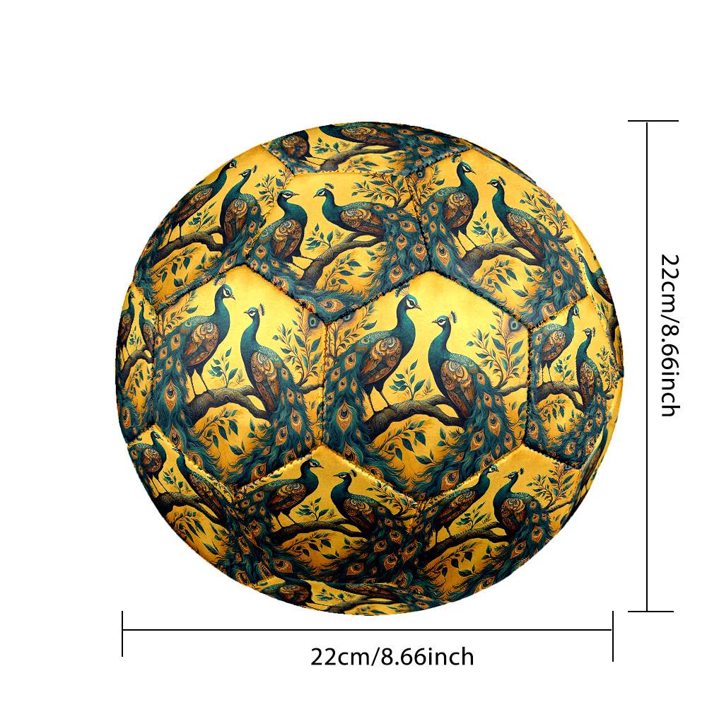1pc Peacock Pair Branch Size 5 Soccer Ball Professional Match Training Football Indoor &Outdoor Sports Ball Lightweight Durable M6544