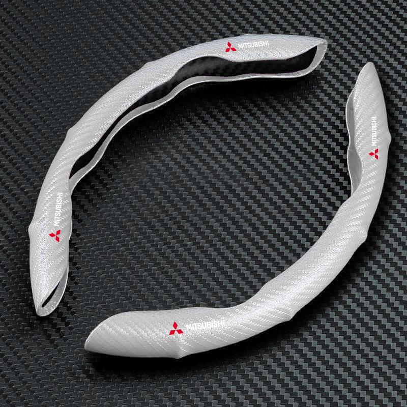 Car Steering Wheel Cover Carbon Fiber Sports Ultra-thin Non-slip Card Cover For Mitsubishi Lancer Ralliart 10 3 9 EX Outlander 3 ASX L200 Accessories
