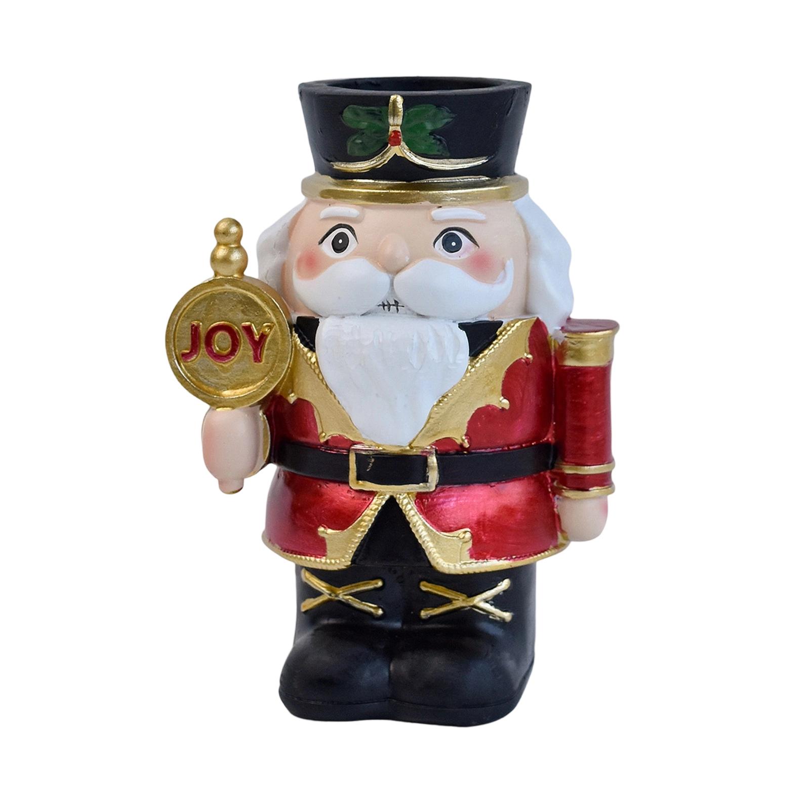 

Nutcracker Soldier Statue Candlestick Ornaments Christmas Home Living Room Coffee Table Sculpture Decorations One Size