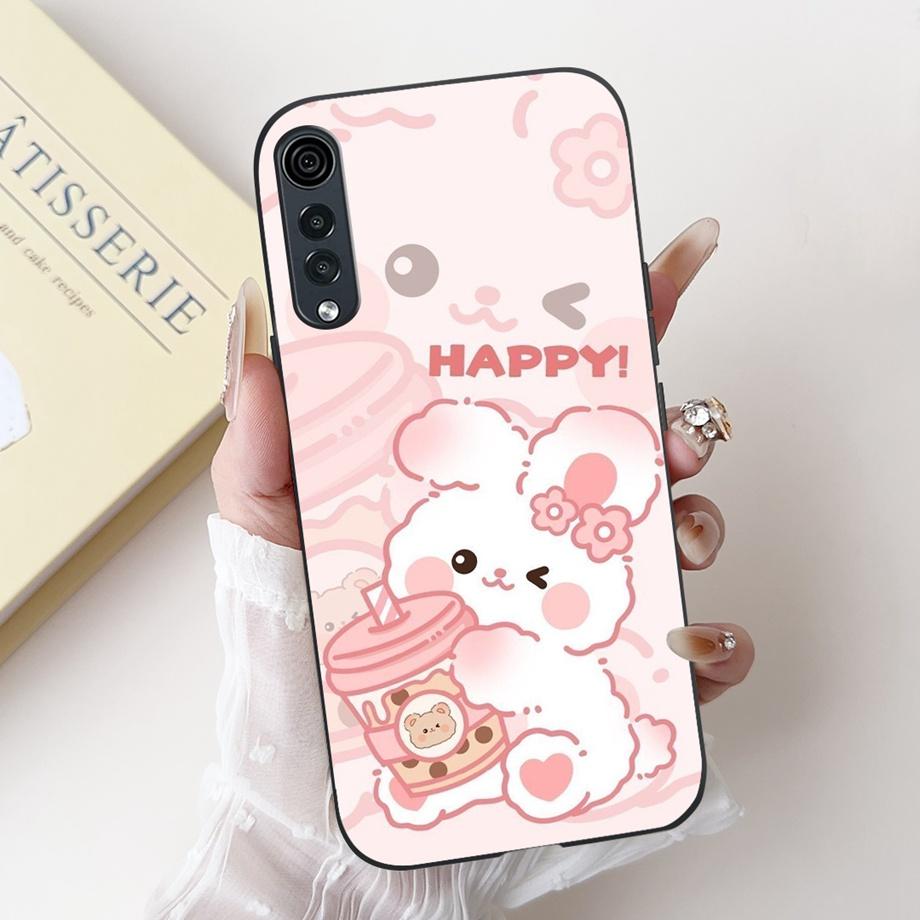 For LG Velvet 4G 5G UW Phone Case Velvet LM-G900 Back Cover Soft Matte Silicone Slim Fundas Lovely Panda Rabbit Flower Cartoon