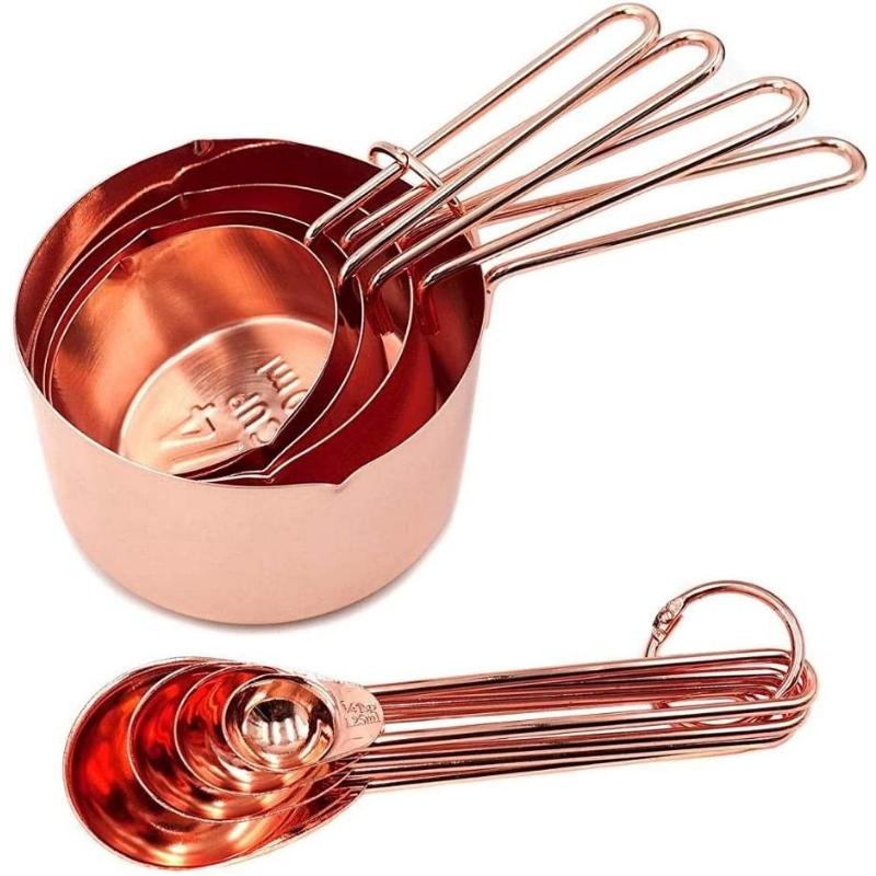 8pcs Stainless Steel Measuring Spoons and Measuring Cups Set Kitchen Accessories Baking Tea Coffee Spoon Measuring Tools