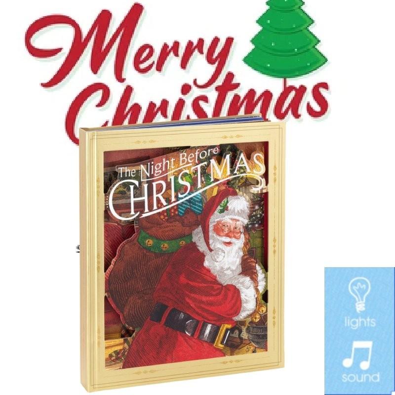 Enchanting Night Before Christmas Pop-up Book With Sound And Lights For Festive Decor
