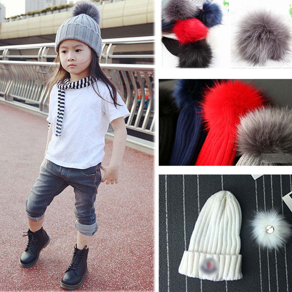 

Children Warm Women Men Beanie Cap Pom Bobble Knitted Beret Crochet Hat