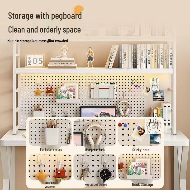 Iron Art Pegboard Bookshelf & Desk Organizer for Home or Dorm