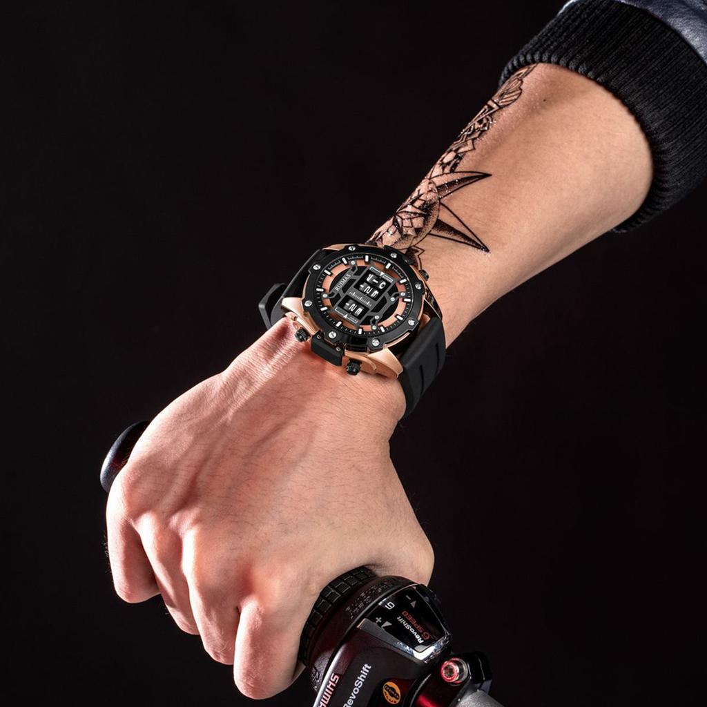 RUIMAS Fashion Mens Watches Roller Pointer Sports Quartz WristWatch Luxury Silicone Strap Waterproof Relogio Masculino 553