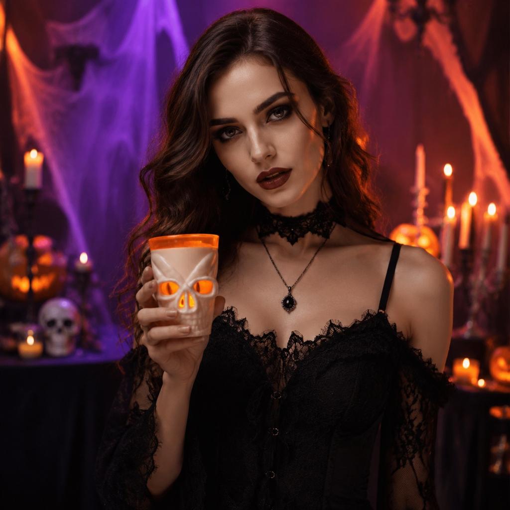 Tazza Teschio LED Decorazione Festa di Halloween Bicchiere Luminoso Oggetto a Forma di Scheletro Elettronico per Centrotavola
