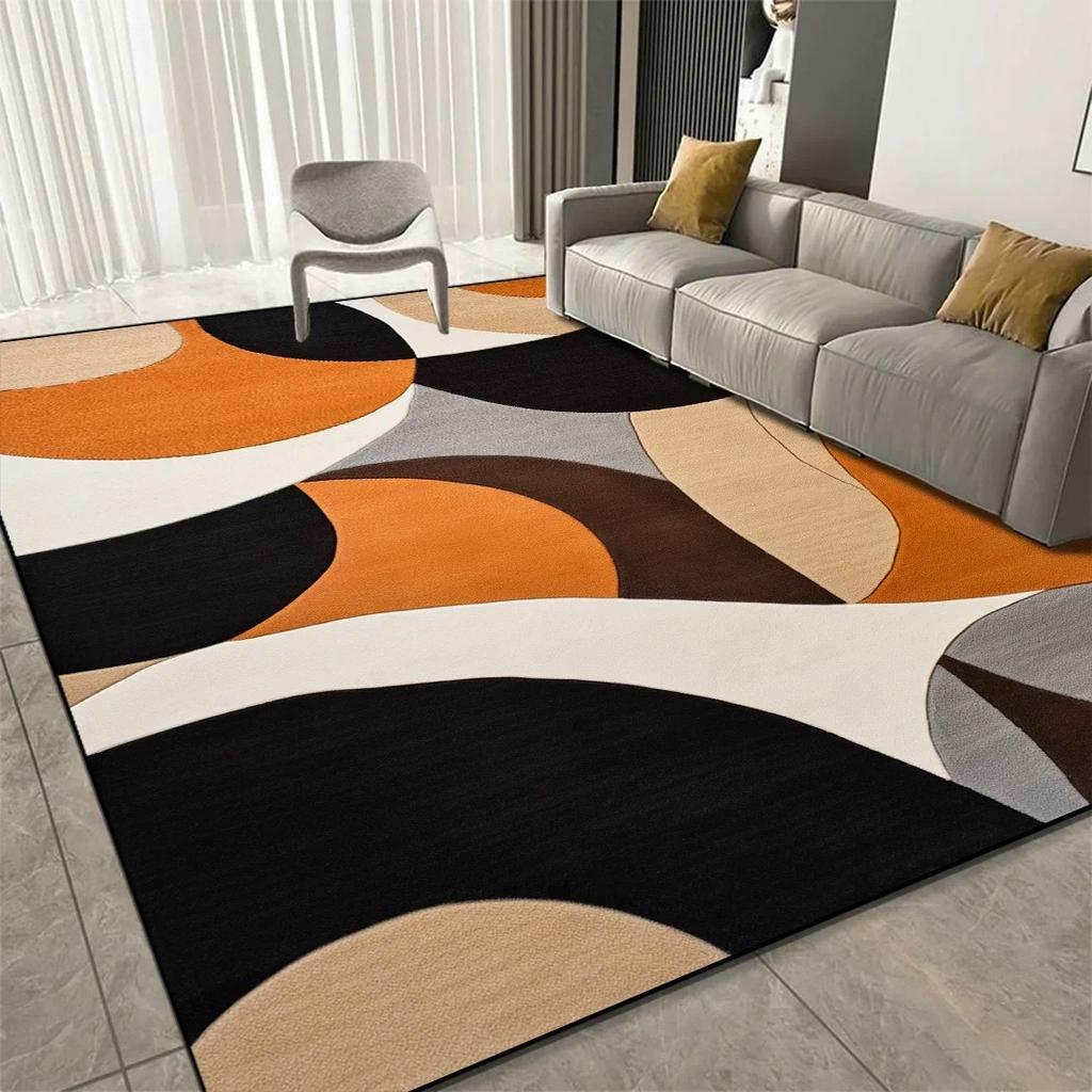 Luxury Geometric Print Carpet Living Room Decoration Hallway Large Size Soft Decor Rugs Bedroom Home Hotel Floor Mat Washable