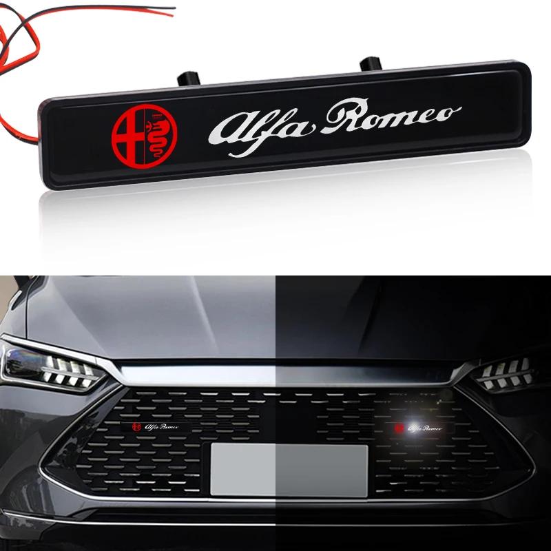 1pcs Car Decorative Light LED Front Hood Grille Emblem Badge Decor For Alfa Romeo Giulietta 940 Spider 939 Mito 955 159 147 zl6