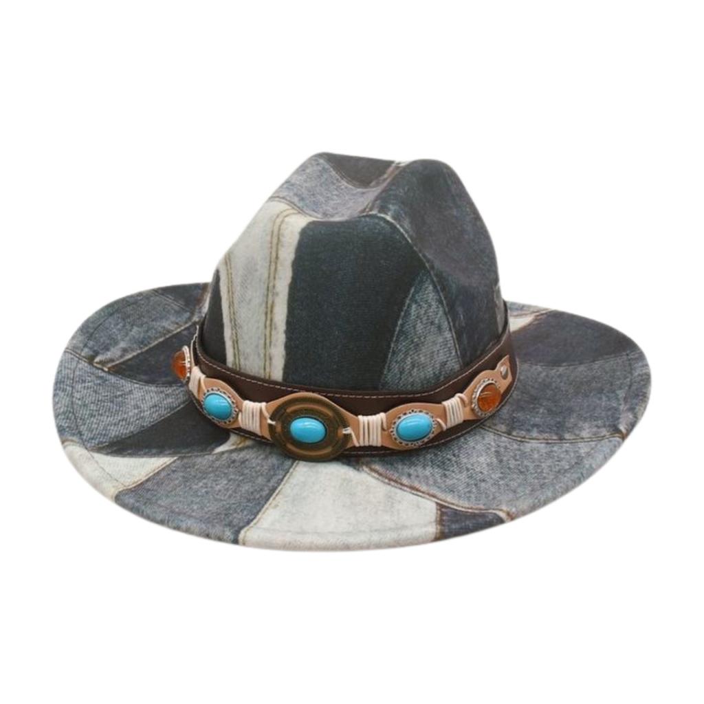 Travel Photography Vacation Stage Performance Jazz Hat Western Retro Cowboy Top Hat Ethnic Style Street Shot Felt Hat