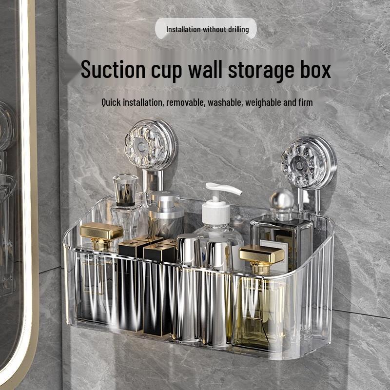 JINGRUIXIANG Bathroom Suction Cup Organizer Shelf