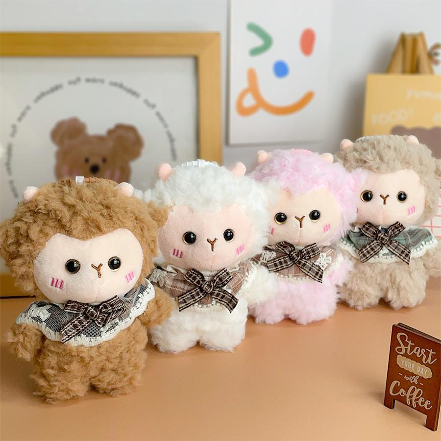 Cute Lamb Plush Keychain With Lace Shawl For Bag Decoration And Collectible Gift