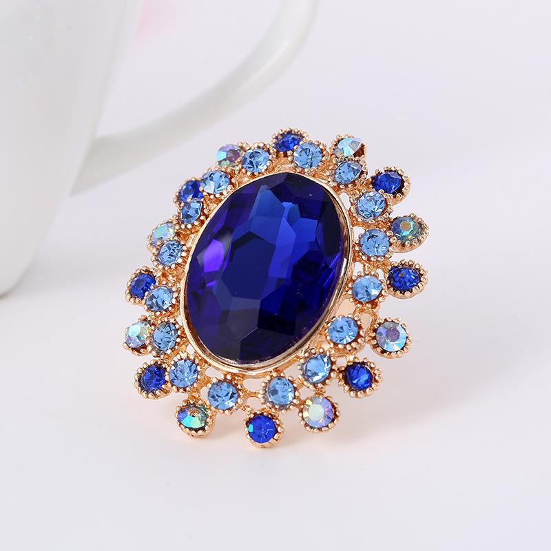 Retro Fashion Ring Creative Full Diamond Ring Adjustable Opening Ring Bohemian Ethnic Style Ring Fashion Ring