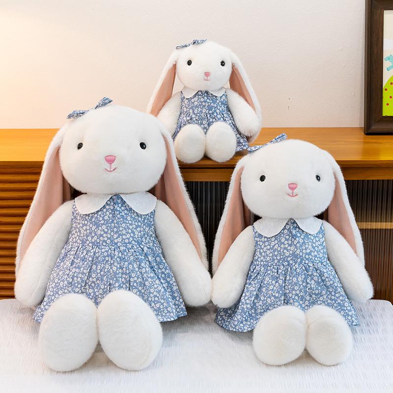 Plush Bunny Doll With Flower Dress For Kids Bedroom Decor And Gift Idea