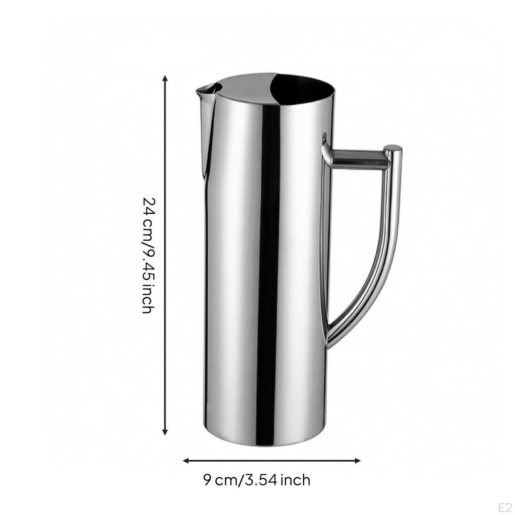 Stainless Steel Pitcher Mirror Finish Water Polished Metal Jug S Flatmouth Wine Pot