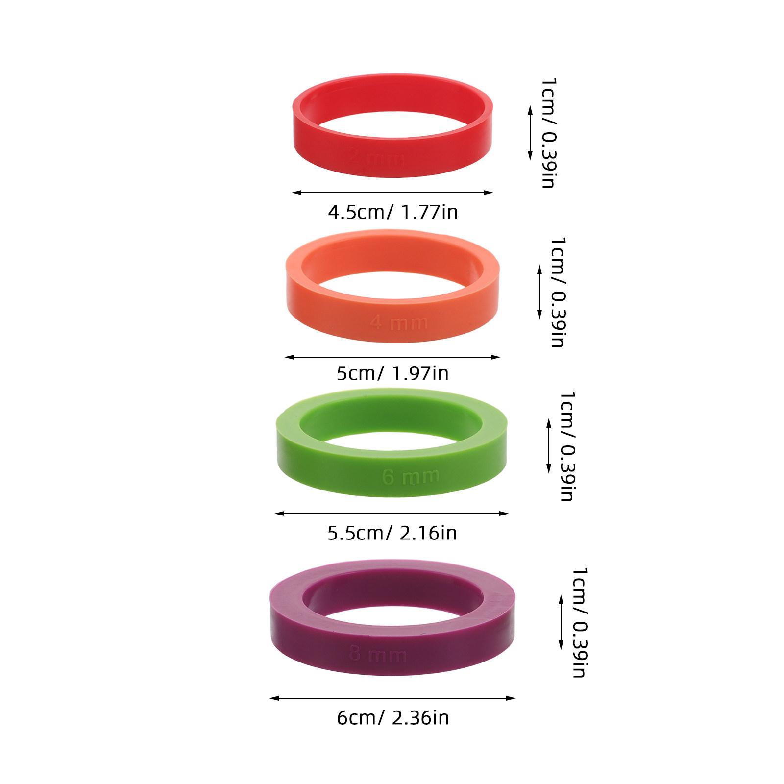 

8Pcs Dough Thickness Rings Silicone Rolling Pin Bands for Precise Baking 2Mm 3Mm 6Mm 10Mm Cookie Pastry Noodle Guide Easy Clean