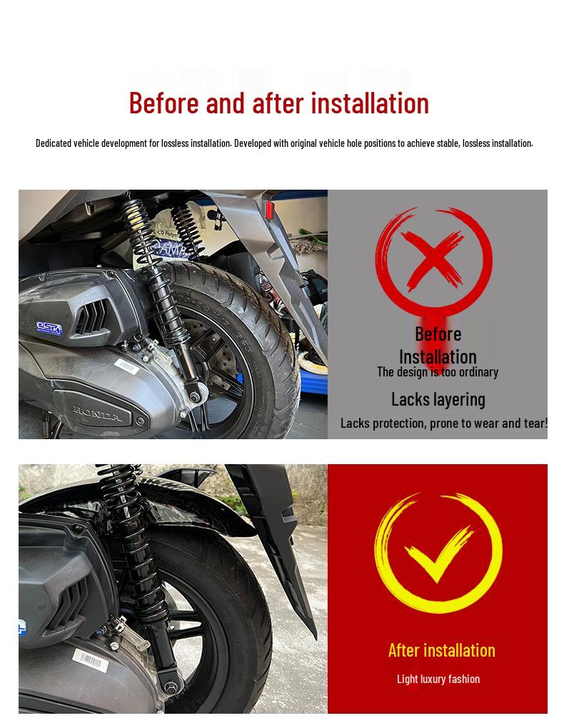 Honda Forza NSS350 (2020-2024) Modified Extended Rear Fender Mudguard