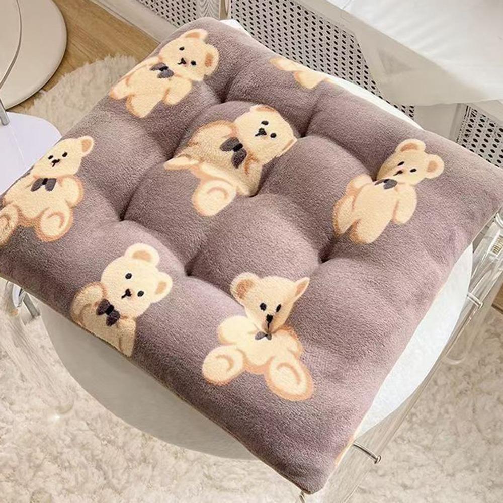 Plush Seat Cushion Square Stool Cushion Cute Back Cushion  for Home&Office