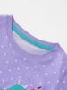 Unicorn Print Embroidered Kids' Long-Sleeve T-Shirt Set: 3-Piece Autumn/Winter 2025 Collection