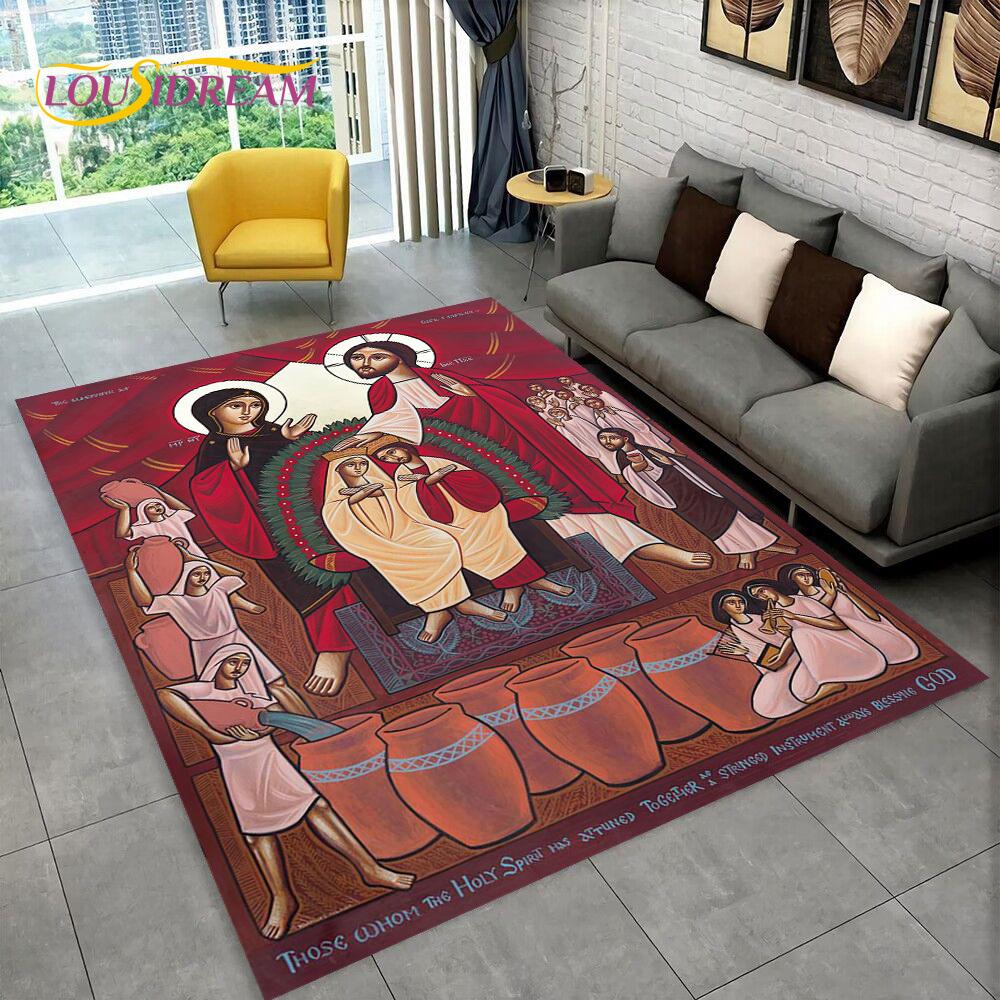3D Africa Ethiopian Painting Art Custom Cartoon Area Rug Large,Carpet for Home Living Room Sofa Doormat Decor,Non-slip Floor Mat