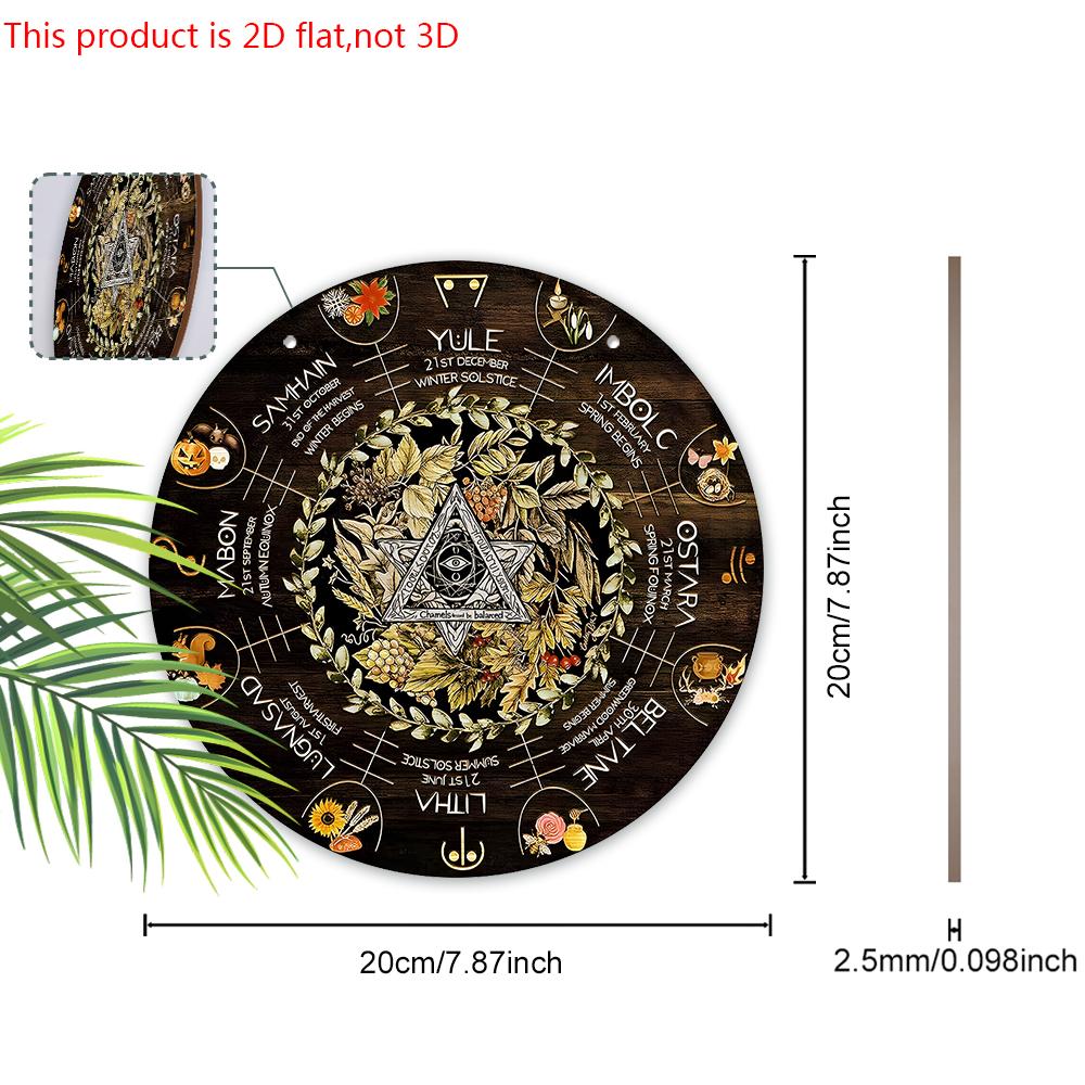 Wheel Year Wooden Sign, Sabbats Pagan Witch Sign, Wiccan Holidays, Wicca Calendar, Yule Altar, Celestial Sign, Halloween, Christmas Decoration