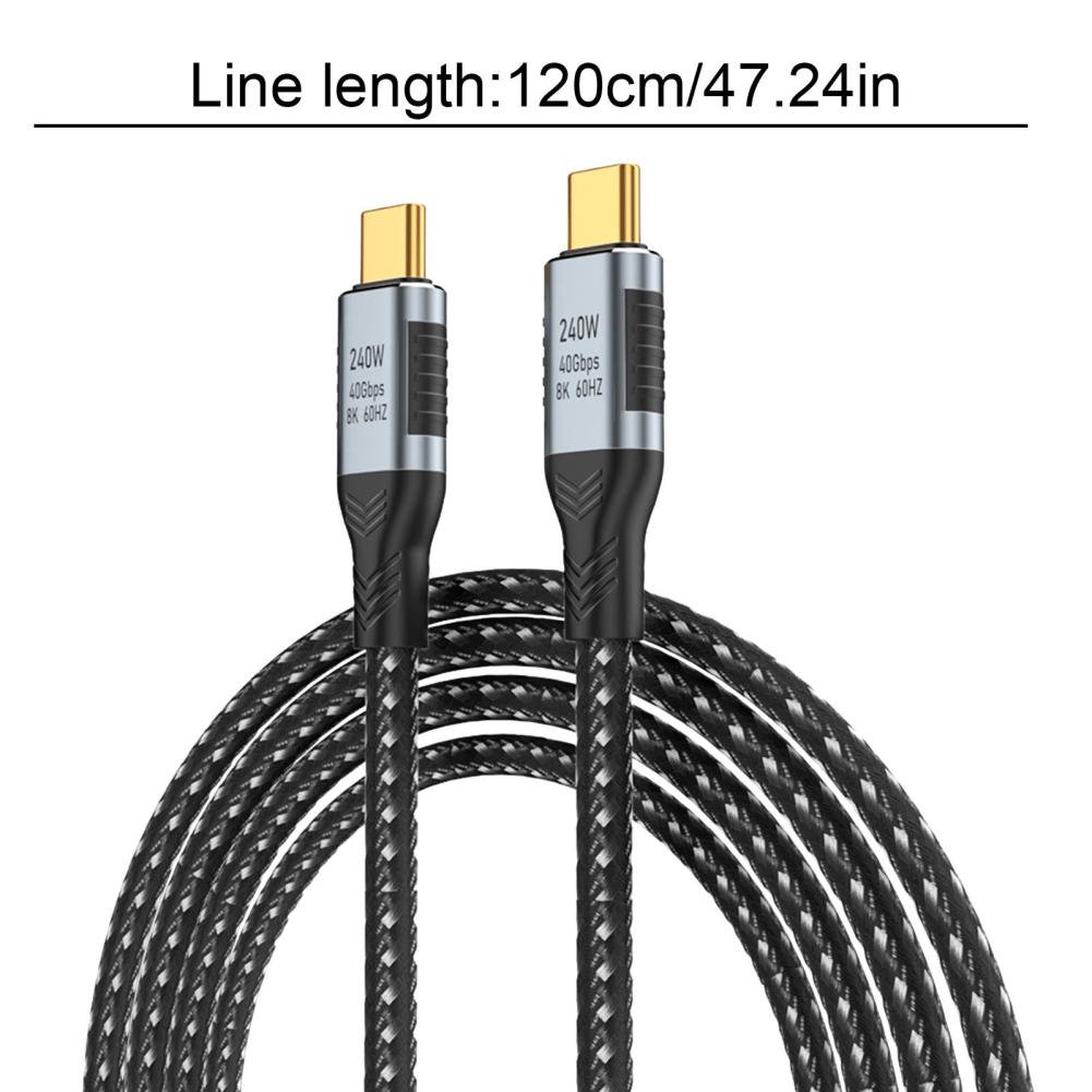 Usb 4.0 Data Cable 240w Fast Charging Line 40gbps High Speed 8k 60hz Hd Video Cable Multi-functional Type-c 4.0