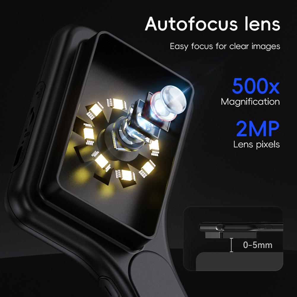 500X Magnification Digital Microscope with LED Portable Handheld Microscope HD Electronic Coin Magnifier for Home Office