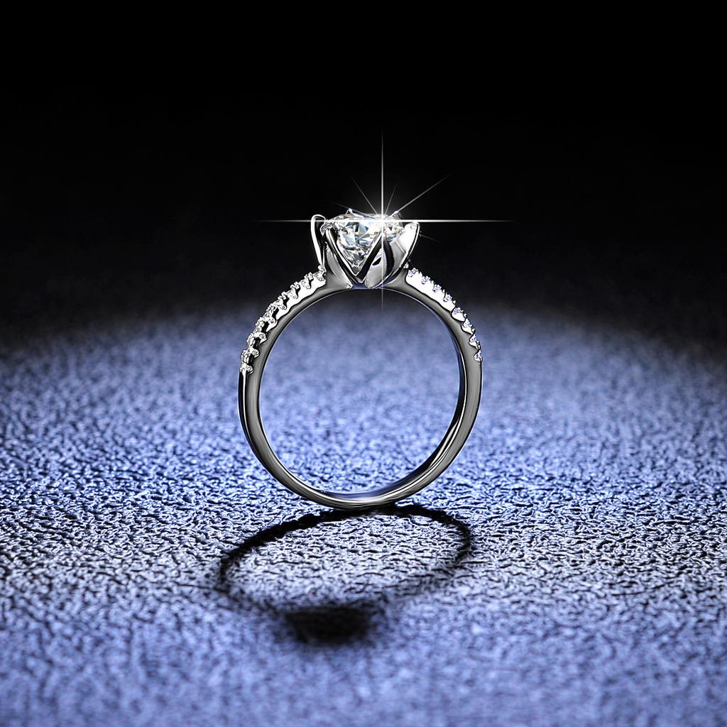 Inel din argint S925 moissanite frunze de arțar cu șase gheare inel feminin inel de modă clasic de logodnă inel de nuntă cadou pentru prietenă