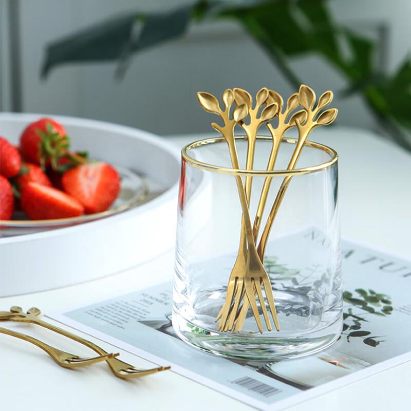 Reusable Leaf Design Fruit Forks Set
