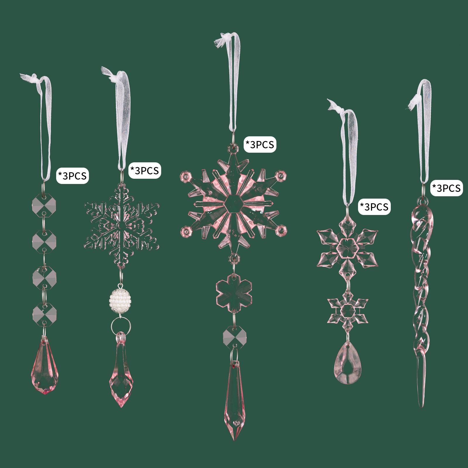 Haobei Acrylic Icicle & Snowflake Christmas Tree Ornaments