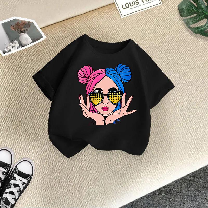 Kid T Shirt Cool Girl Printed Children T-shirt Kids 100% Cotton Clothes 2-13Y T-shirt Top Boys Girls Baby Tee