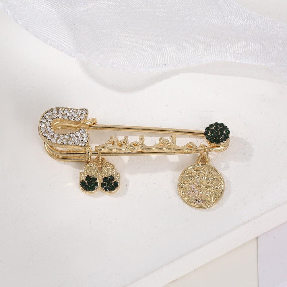 Blue-Eyed Palm Crown Letter Zircon Brooch Fashionable Personalized Retro God's Eye Design New Wholesale Brooch