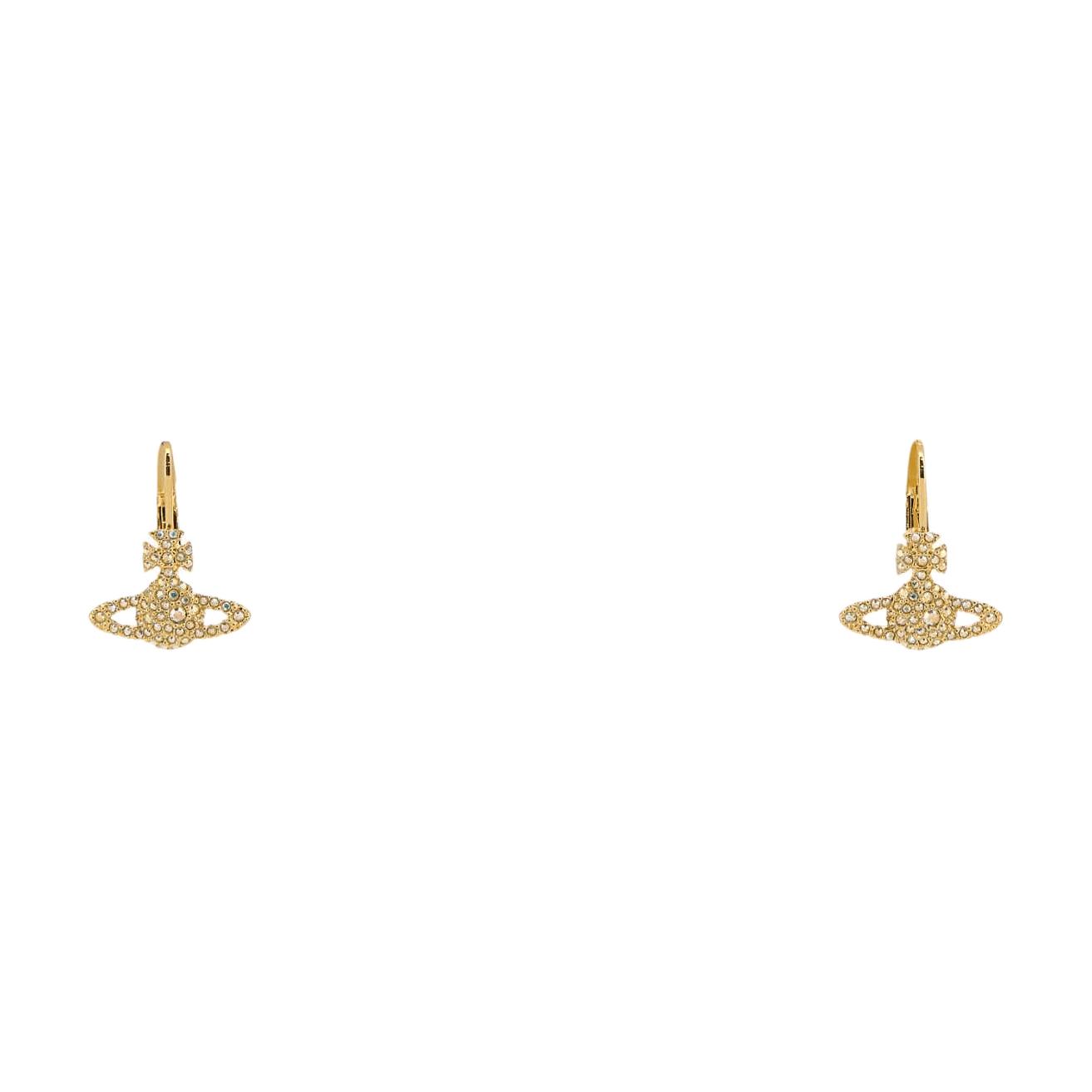 Vivienne Westwood Logo Design Metal Earrings Women Earrings Gold 6202002702R114CNR114 Basic Packaging-Dust Bag+Box