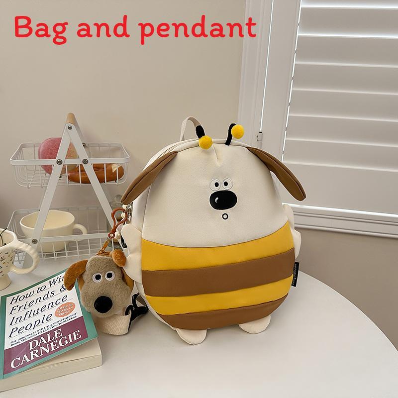 

Милий Мультяшний Дизайн Собаки-Бджоли Дитячий Рюкзак З Плюшевим Підвісом Для Щоденного Носіння та Прогулянок білий