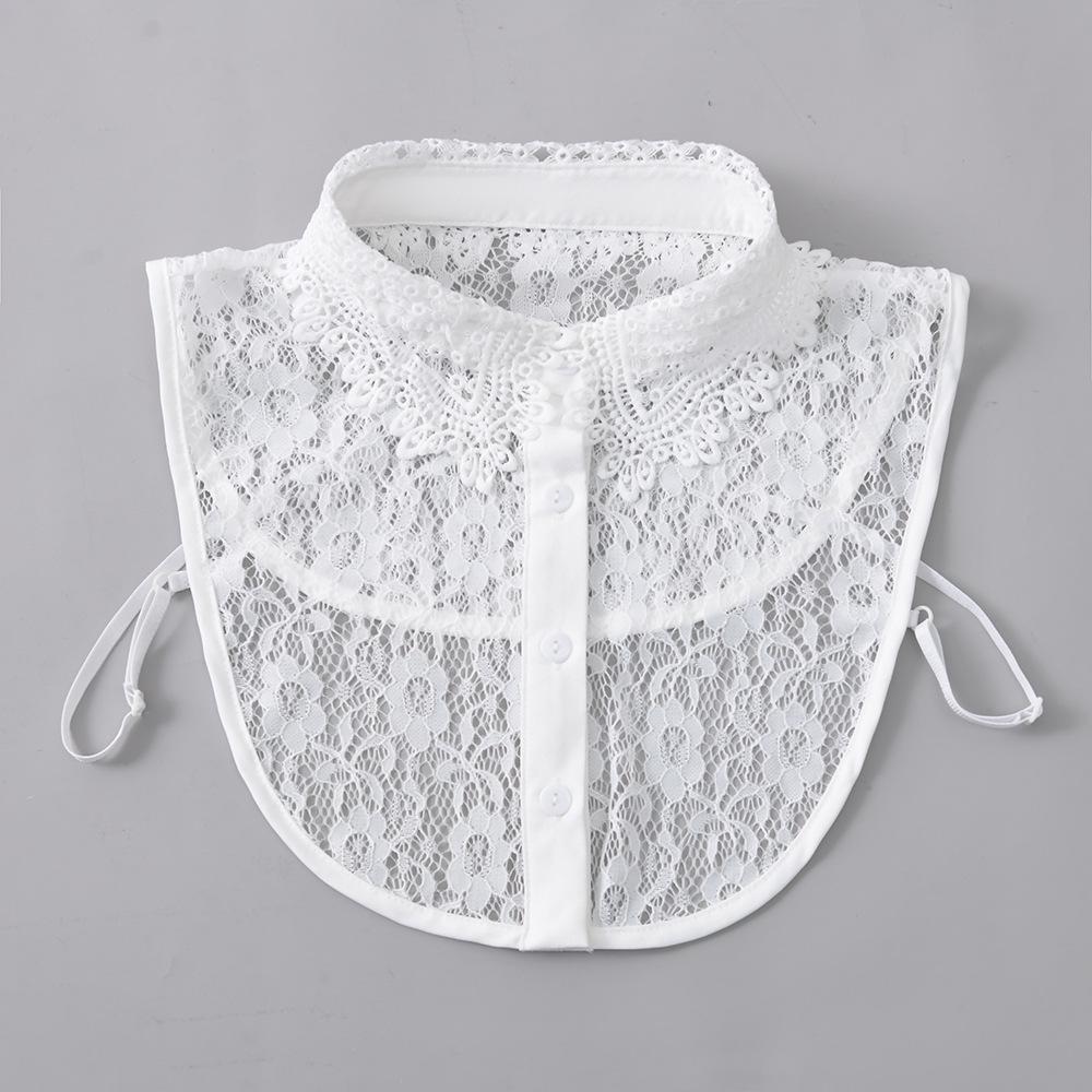 Winter Sweater With Fake Collar Inside, Hollow Lace Collar Decorative Fake Collar, Pure Cotton Hook Top Collar