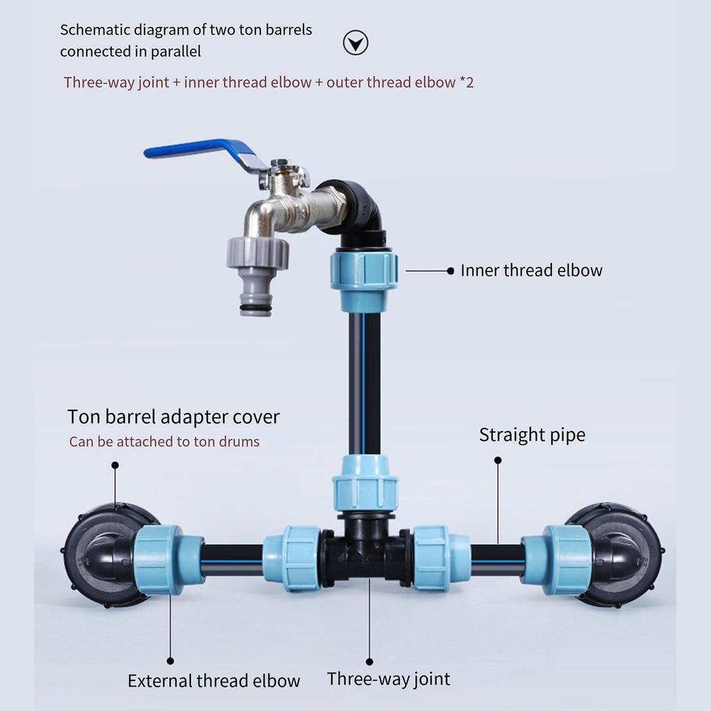 IBC Tank Vertical Stacking Connection Set Weatherproof Design Outdoor Use Gravity Flow Systems for IBC Containers