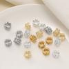 2Pcs/Pack 14/18k Gold Color Plated Big Hole Round Spacer Beads With Zircon for DIY Jewelry Bracelet Necklace Making Accessories