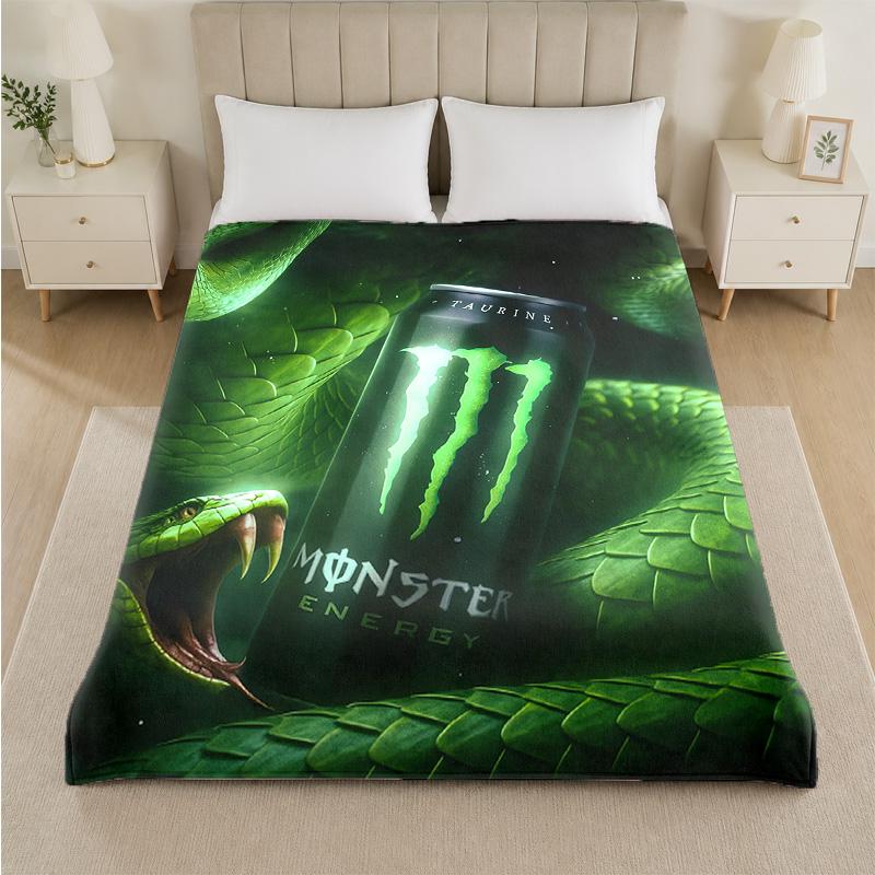 Coperta in Flanella Stampata Monster Energy Morbida Calda Coperta Plaid in Peluche Per Letto Divano Divano Uso Domestico Interno