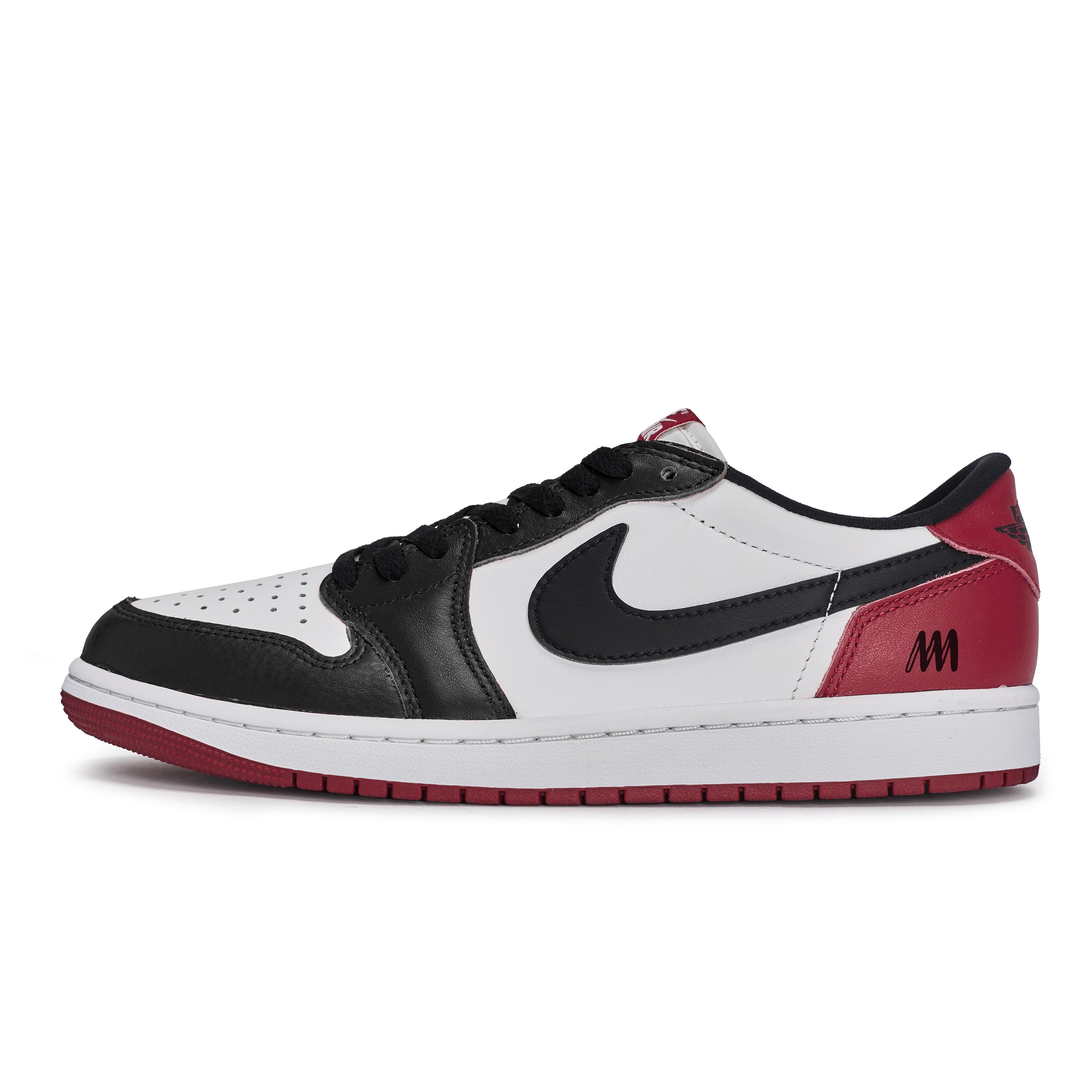 

Jordan Air Jordan 1 811 Manufacturing, Thermal Imaging Low top Vintage Basketball Shoes Unisex Black White Red HQ6998-600(Team80-) 44.5