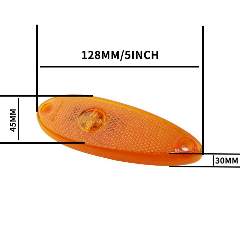 24V LED Side Turn Signal & Taillight: Yellow License Plate & Side Signal Light